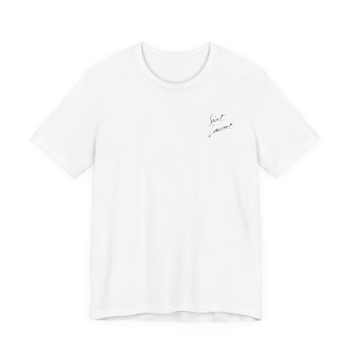 Saint Laurent Glitter Script Tee , Unisex , White and Black