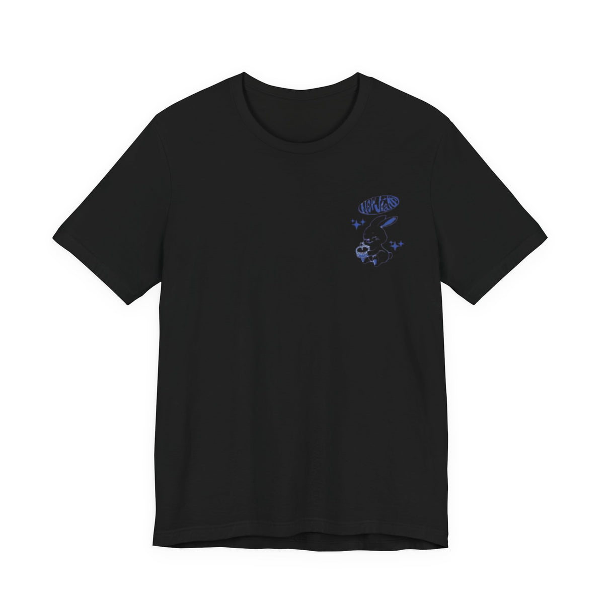NewJeans Bunny Logo Tee , Unisex , White and black