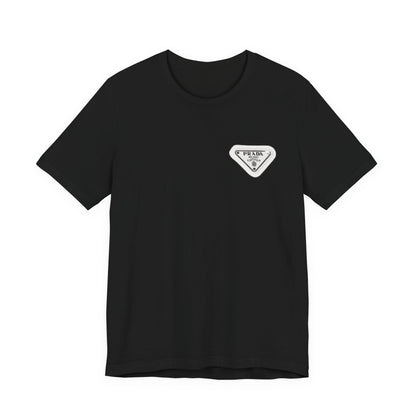 Prada Logo Patch Tee , Unisex , White and Black