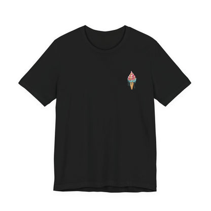 Icecream Melted Waffle Tee , Unisex , White and Black