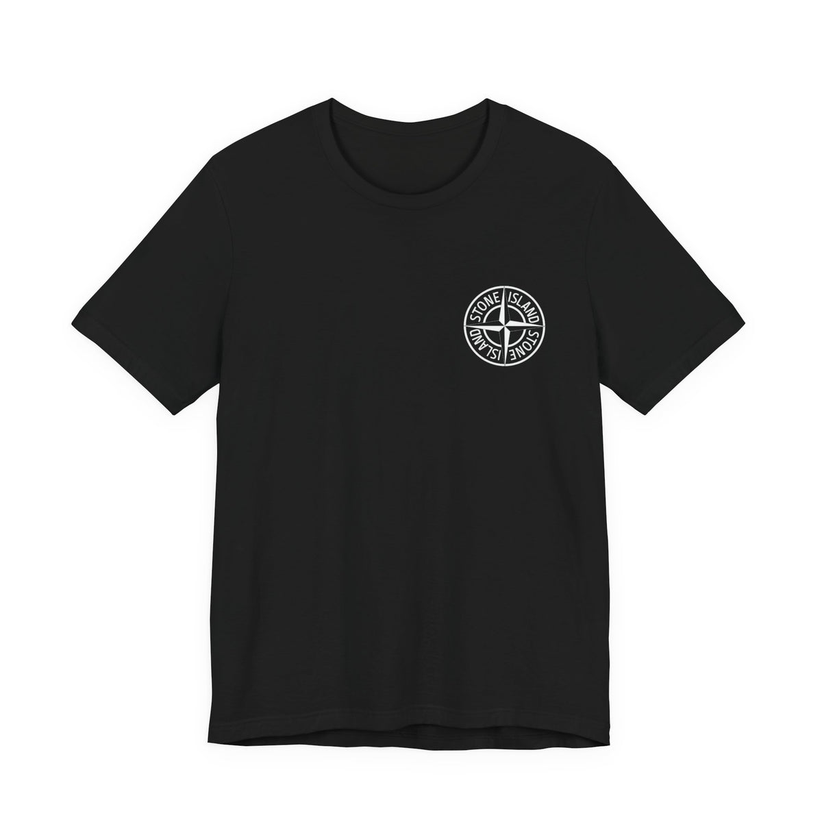 Stone Island Compass Logo Tee , Unisex , White and BLACK