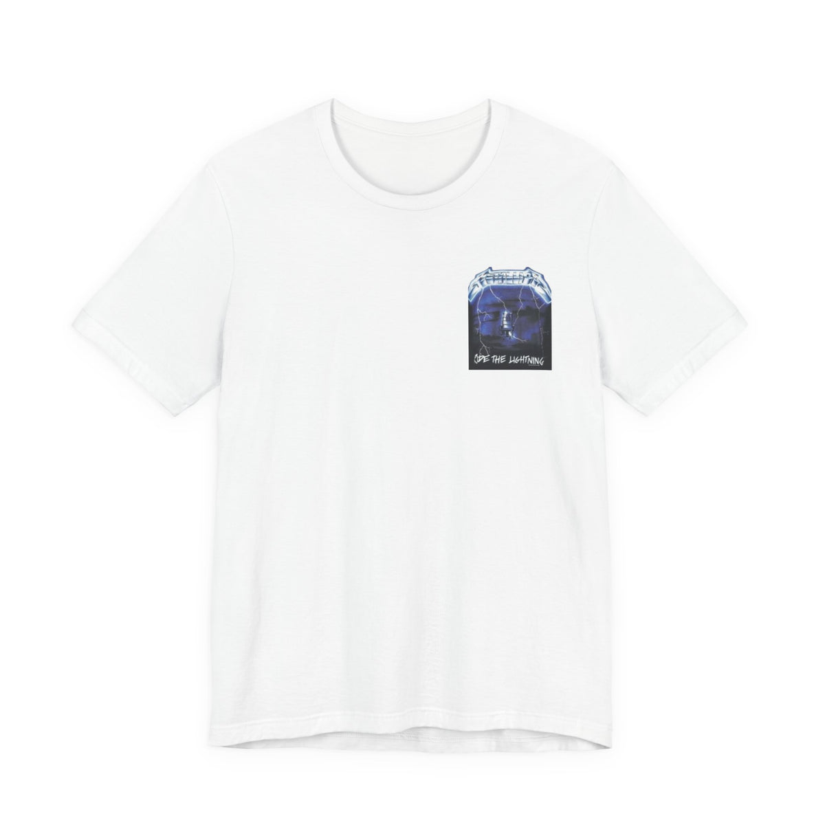 Metallica Ride the Lightning Tee , Unisex , White and black