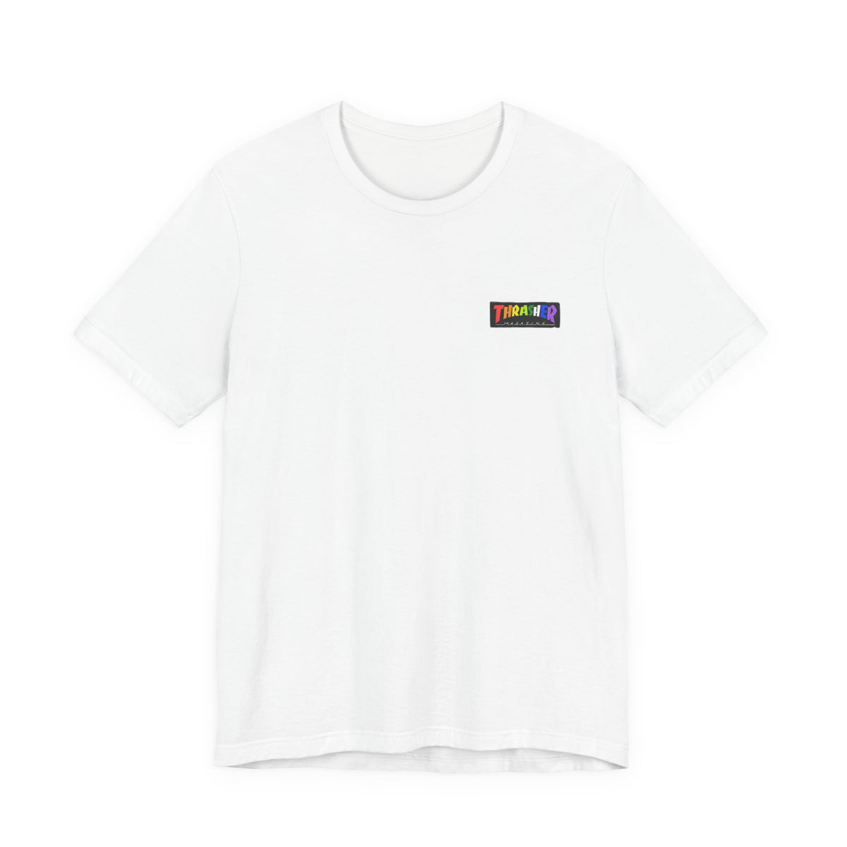 Thrasher Rainbow Flame Tee , Unisex , Black and White