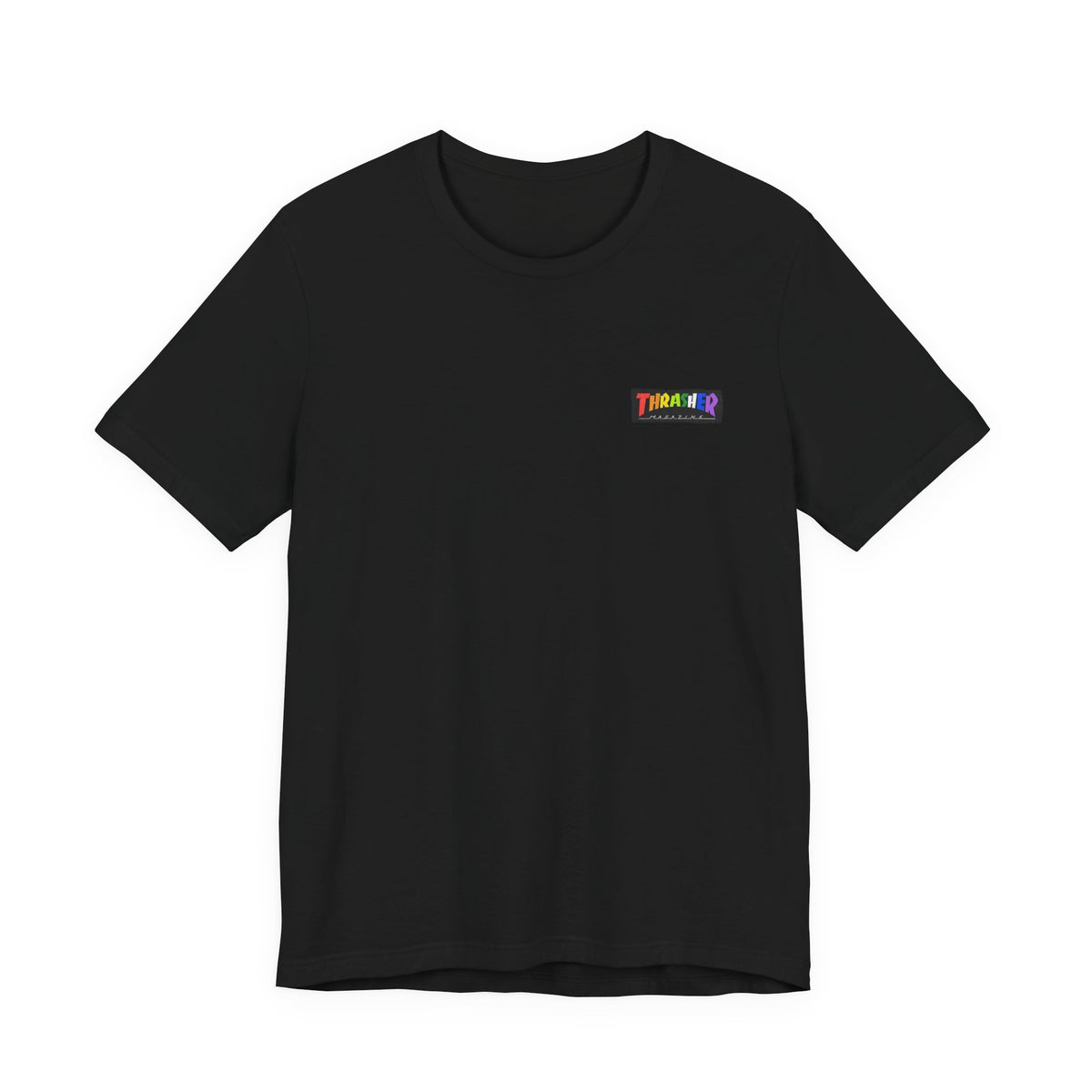 Thrasher Rainbow Flame Tee , Unisex , Black and White