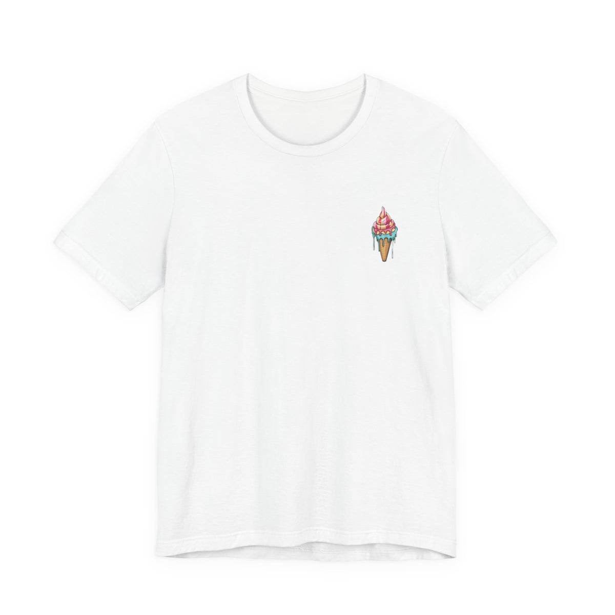 Icecream Melted Waffle Tee , Unisex , White and Black