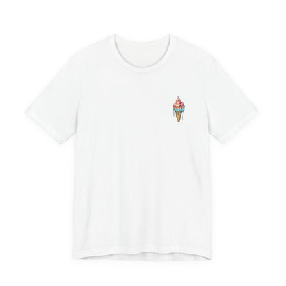 Icecream Melted Waffle Tee , Unisex , White and Black