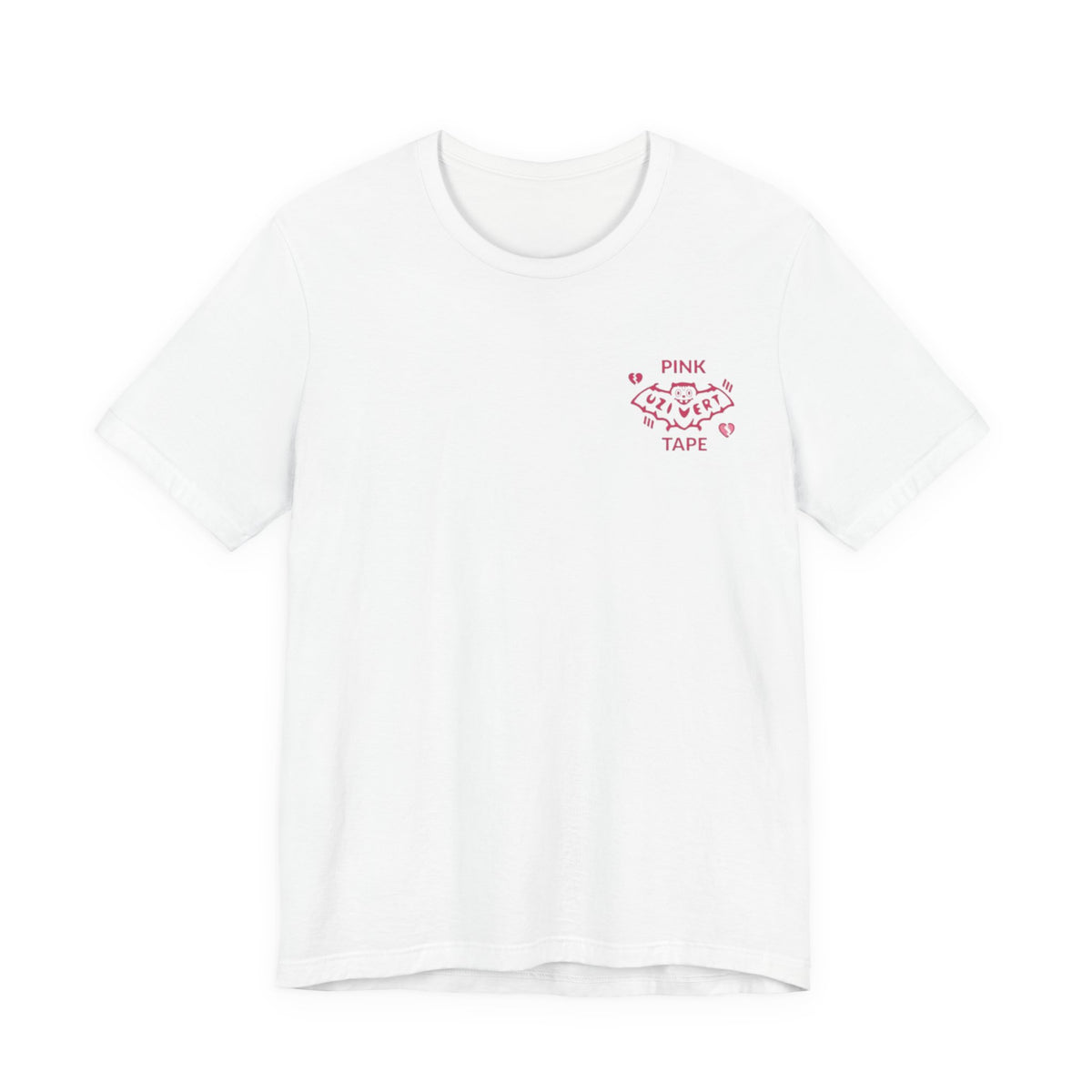 Lil Uzi Vert Pink Tape Tee ,  Unisex , white and black