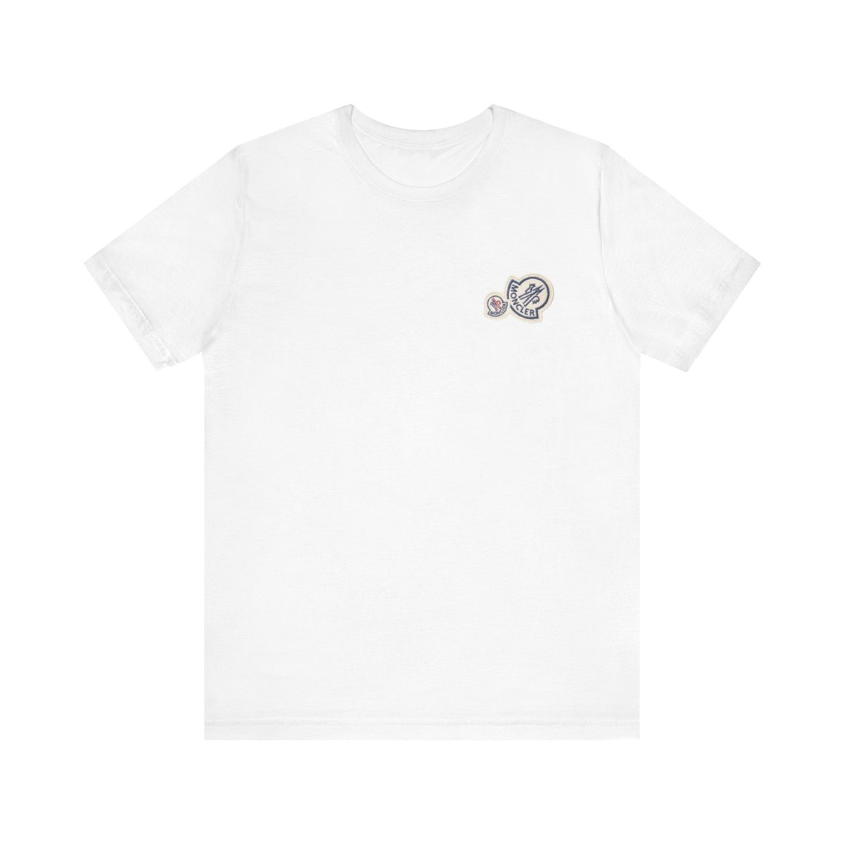 Moncler Contrast Patch Tee ,  Unisex , White and Black