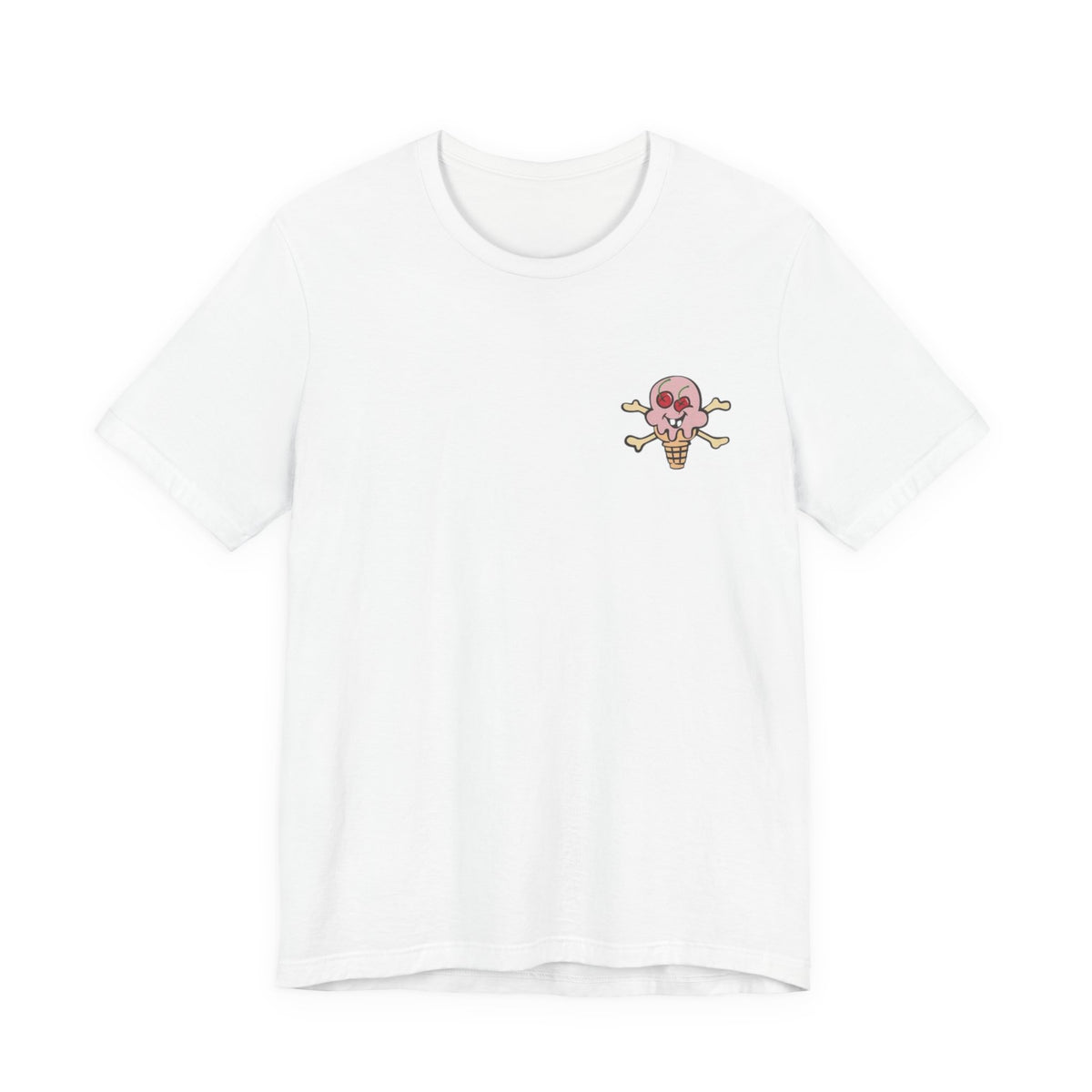 Icecream Cones & Bones Tee , Unisex , Back and White