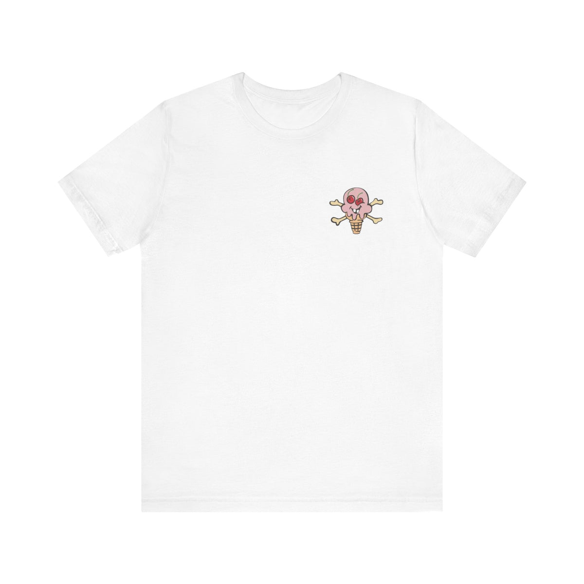 Icecream Cones & Bones Tee , Unisex , Back and White