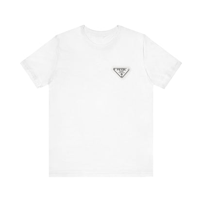 Prada Logo Patch Tee , Unisex , White and Black