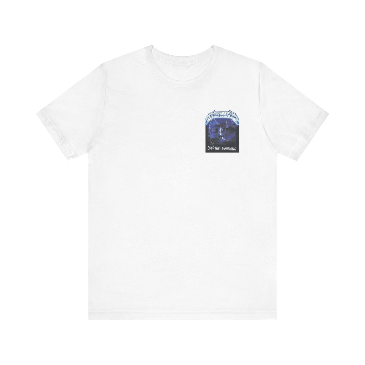 Metallica Ride the Lightning Tee , Unisex , White and black