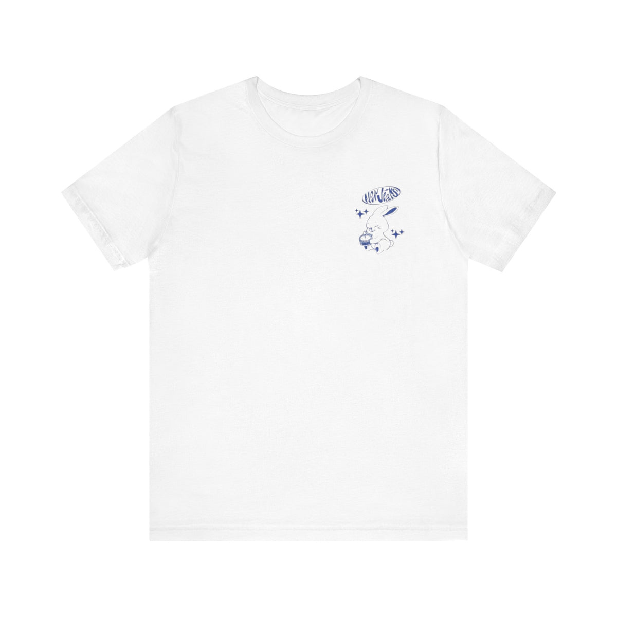 NewJeans Bunny Logo Tee , Unisex , White and black