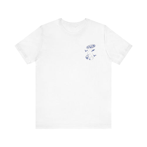 NewJeans Bunny Logo Tee , Unisex , White and black